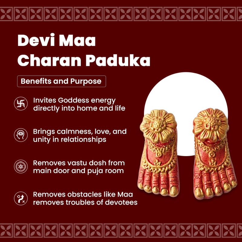 Devi Maa Charan Paduka – Divine Goddess Feet for Home Temple & Vastu