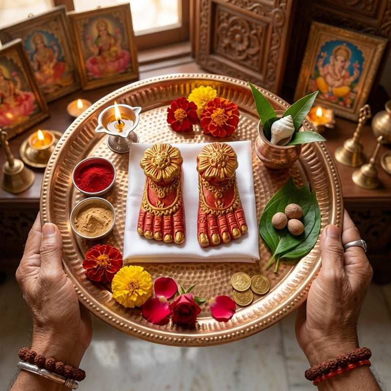 Devi Maa Charan Paduka – Divine Goddess Feet for Home Temple & Vastu