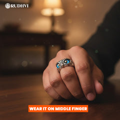 Dhan Drishti Owl Ring with Pyrite – Wealth & Protection Spiritual Ring