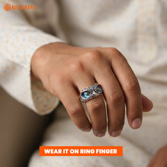 Dhan Drishti Owl Ring with Pyrite – Wealth & Protection Spiritual Ring