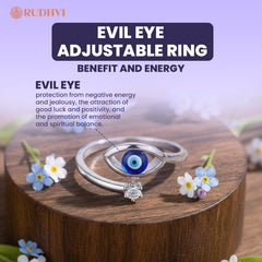 Evil Eye Adjustable Ring – Protection, Positivity & Stylish Daily Wear | Rudhvi