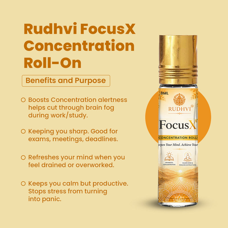 Concentration Roll On for Focus & Brain Clarity |  Rudhvi FocusX