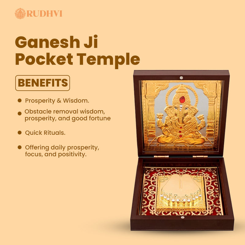 Ganesh Ji Pocket Temple – Portable  Ganesh Blessings for Protection,& Success