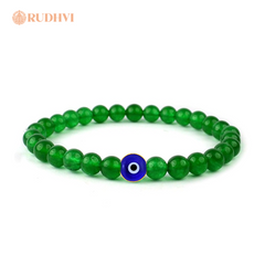 Green Onyx Evil Eye Bracelet – Career Growth, Protection & Daily Good Luck | Rudhvi