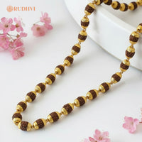 Gold Plated Rudraksha Mala – Spiritual Protection & Positive Energy | Rudhvi