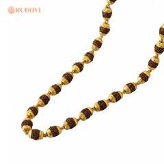 Gold Plated Rudraksha Mala – Spiritual Protection & Positive Energy | Rudhvi