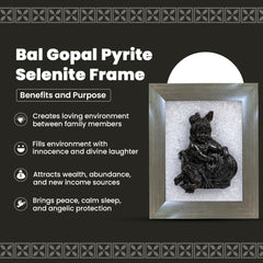 Bal Gopal Pyrite Selenite Frame | Wealth & Peace Vastu Decor