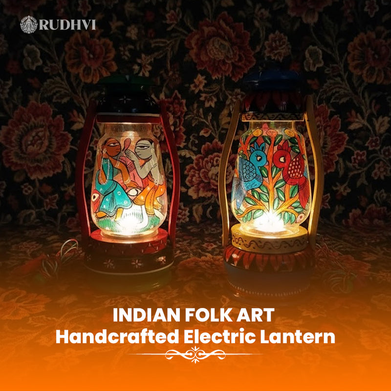 Indian Folk Art Handcrafted Electric Lantern