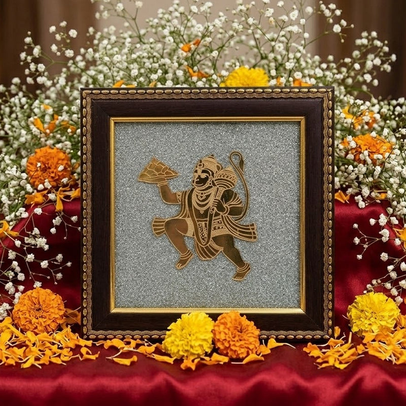 Hanuman Shakti Pyrite Frame | Protection & Wealth Vastu Decor