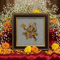 Hanuman Shakti Pyrite Frame | Protection & Wealth Vastu Decor