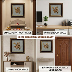 Hanuman Shakti Pyrite Frame | Protection & Wealth Vastu Decor