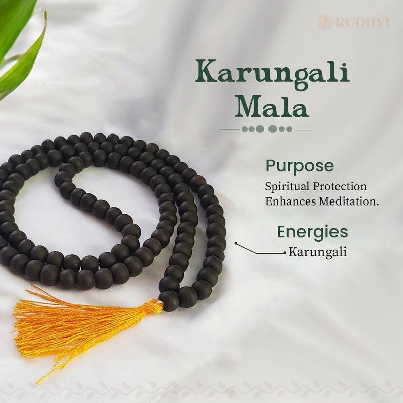 Karungali Mala 108 Beads – Original & Energised | Rudhvi