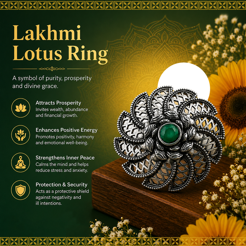 Lakshmi Lotus Ring for Prosperity & Wealth | Divine Lotus Ring