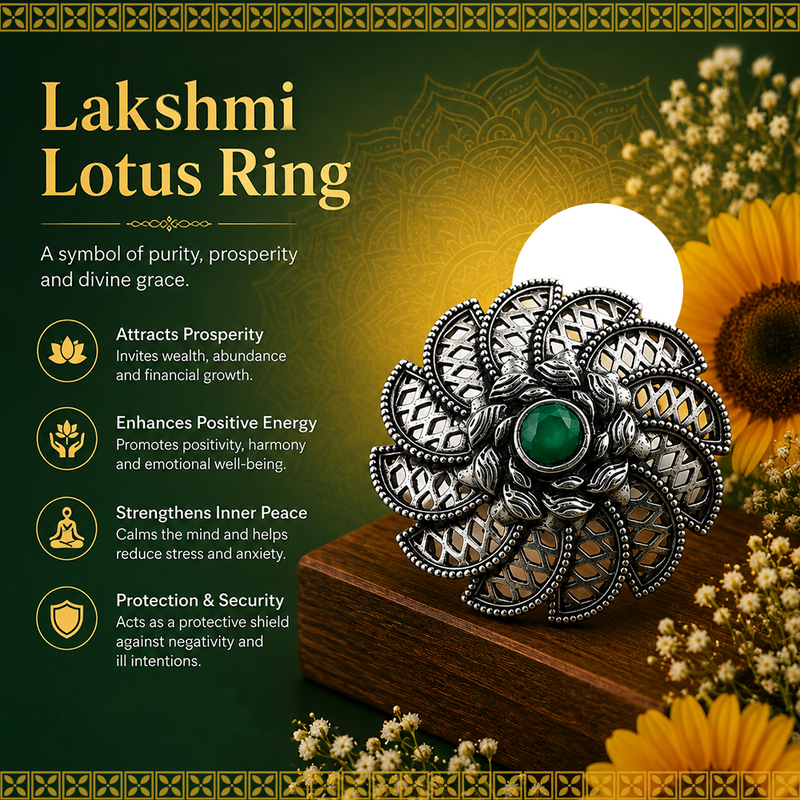 Lakshmi Lotus Ring for Prosperity & Wealth | Divine Lotus Ring