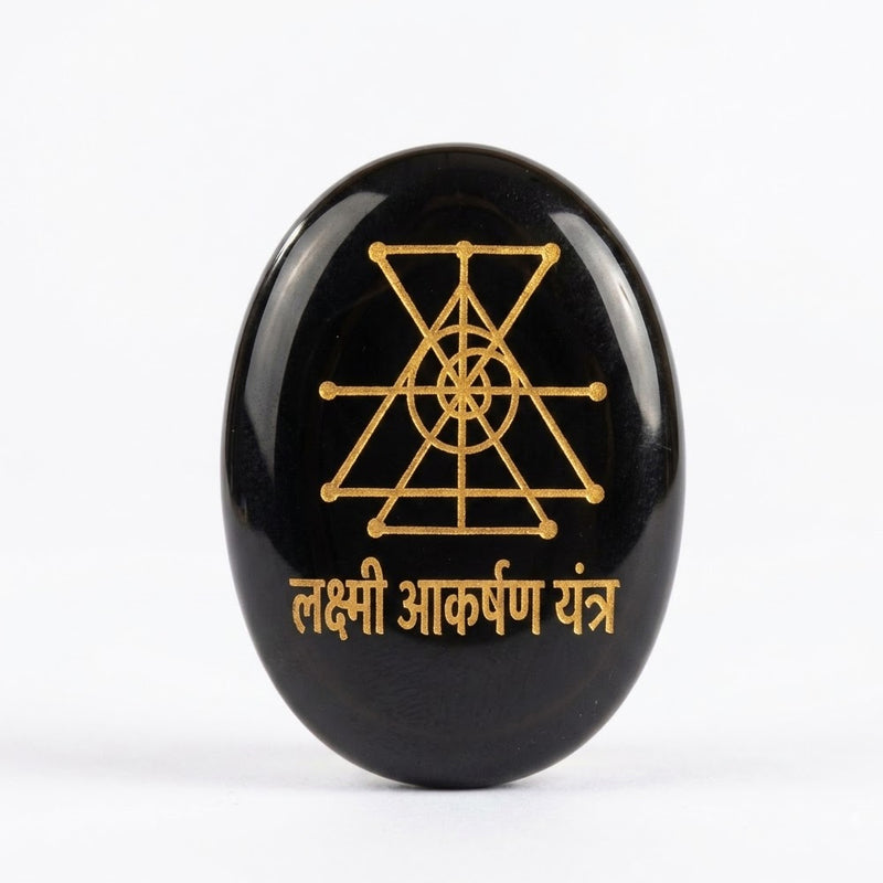 Lakshmi Akarshan Yantra Stone – Wealth, Focus & Prosperity Crystal