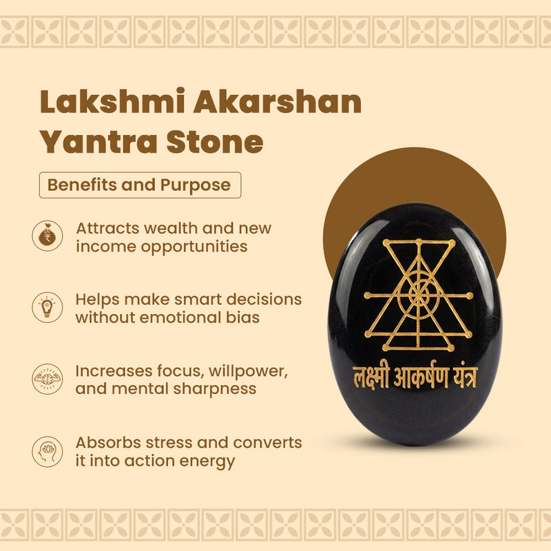 Lakshmi Akarshan Yantra Stone – Wealth, Focus & Prosperity Crystal