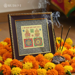 Lakshmi Kuber Yantra on Raw Pyrite Frame – Money, Wealth & Business Growth | Rudhvi