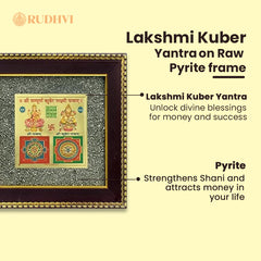Lakshmi Kuber Yantra on Raw Pyrite Frame – Money, Wealth & Business Growth | Rudhvi
