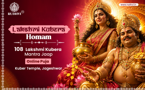 Lakshmi Kubera Homam with 108 Lakshmi Kubera Mantra Jaap performed by experienced Vedic priests for prosperity and abundance.