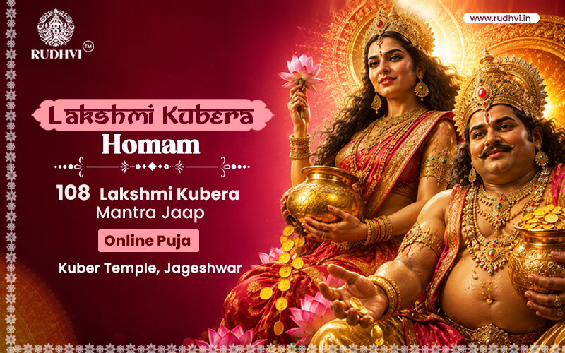Lakshmi Kubera Homam with 108 Lakshmi Kubera Mantra Jaap performed by experienced Vedic priests for prosperity and abundance.