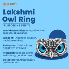 Energized Lakshmi Owl Ring – Wealth, Wisdom & Protection Symbol