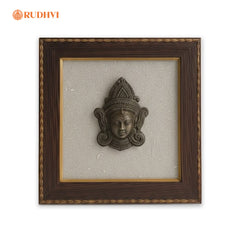 Pyrite Maa Durga Selenite Frame for Protection, Peace & Positive Energy
