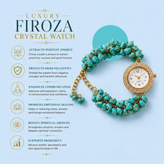 Luxury Firoza Crystal Watch Bracelet – Positive Energy & Prosperity Charm