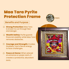 Maa Tara Pyrite Protection Frame – Spiritual Protection & Wealth Energy Decor