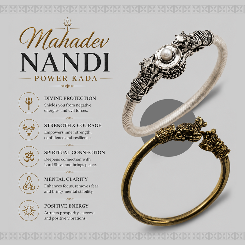 Mahadev Nandi Power Kada for Men | Shiva Protection Bracelet