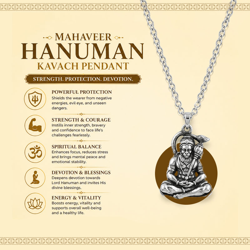 Mahaveer Hanuman Kavach Pendant – Strength, Protection & Devotion