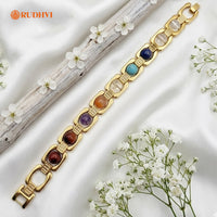 7 Chakra Gold Plated Bracelet for Balance, Energy & Positive Vibes
