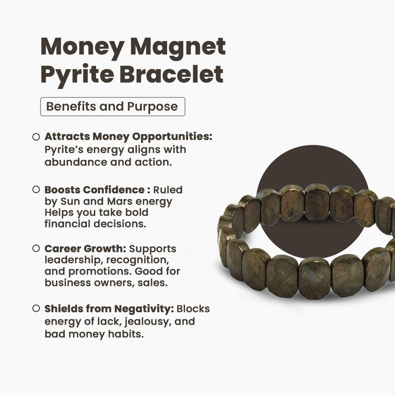 Money Magnet Pyrite Bracelet – Wealth, Confidence & Success Crystal