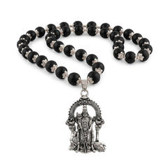 Murugan Karungali Silver Plated Mala – Protection, Courage & Mental Peace