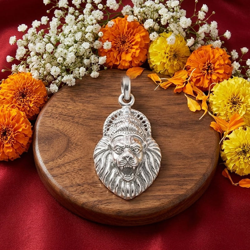 Silver Narasimha Pendant – Protection, Courage & Divine Energy