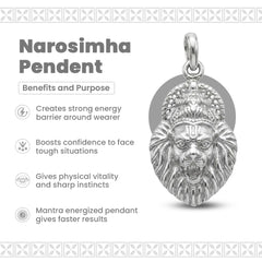 Silver Narasimha Pendant – Protection, Courage & Divine Energy