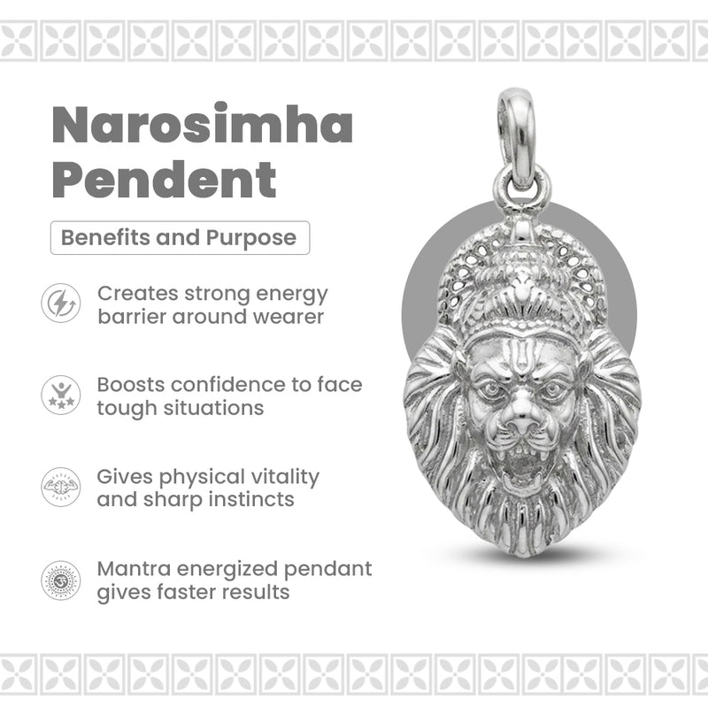 Silver Narasimha Pendant – Protection, Courage & Divine Energy