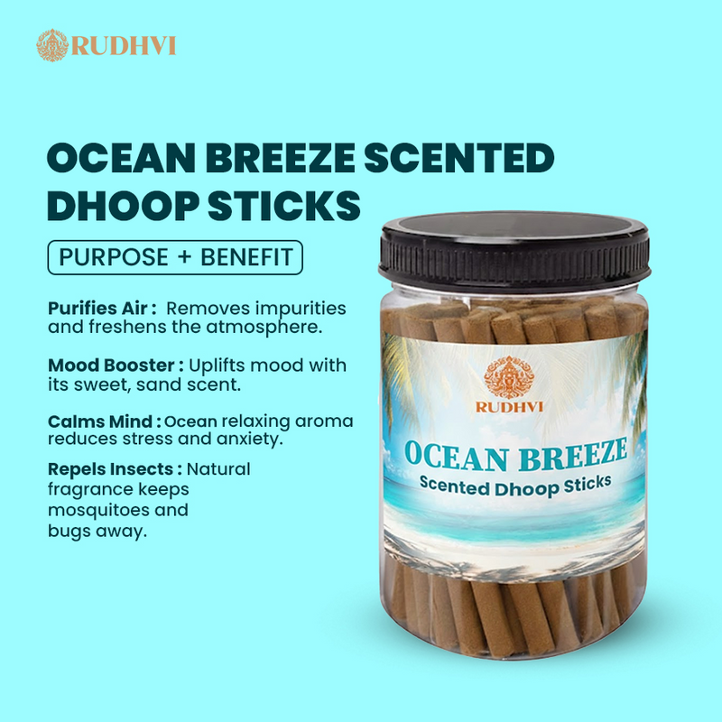 Ocean Breeze Scented Dhoop Sticks – Refreshing Aroma for Home, Puja & Meditation
