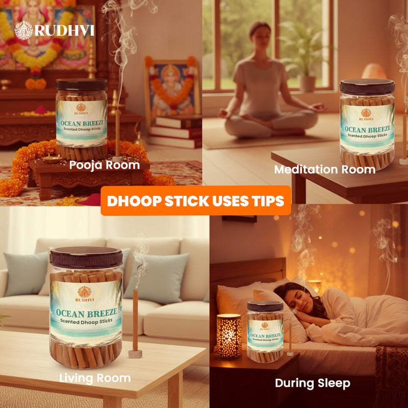 Ocean Breeze Scented Dhoop Sticks – Refreshing Aroma for Home, Puja & Meditation