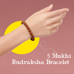 Premium  5 Mukhi Panchmukhi Rudraksha Bracelet for Men and Women by Rudhvi