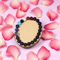 7 chakra Crystal with Lava Stones