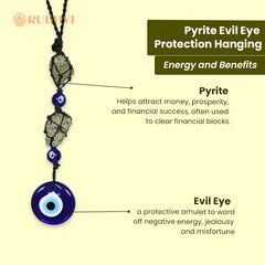 Pyrite Evil Eye Hanging for Home & Office – Nazar Protection & Wealth Attraction | Rudhvi™