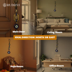 Pyrite Evil Eye Hanging for Home & Office – Nazar Protection & Wealth Attraction | Rudhvi™