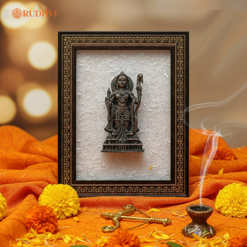Pyrite Ram Idol on Selenite Frame | Rudhvi
