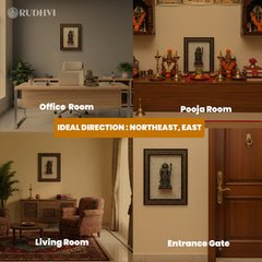 Pyrite Ram Idol on Selenite Frame | Rudhvi