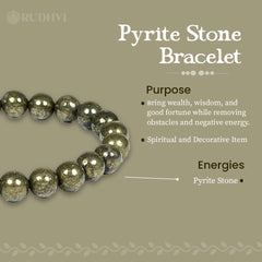 authentic pyrite stone bracelet mantra energized by Rudhvi for success and prosperity