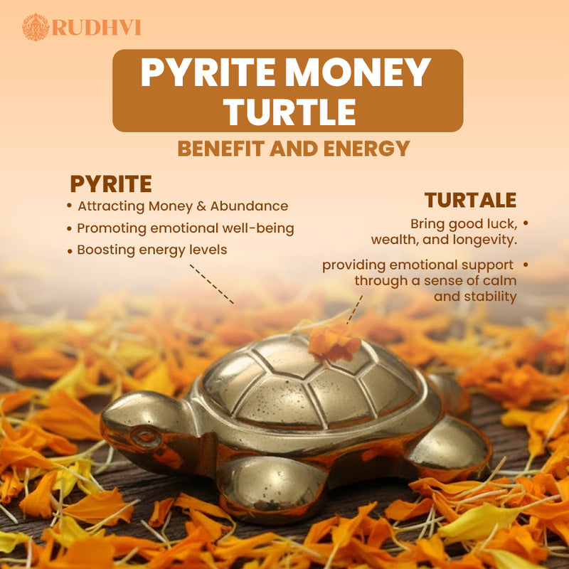 Pyrite Money Turtle – Wealth, Good Luck & Prosperity Symbol | Rudhvi