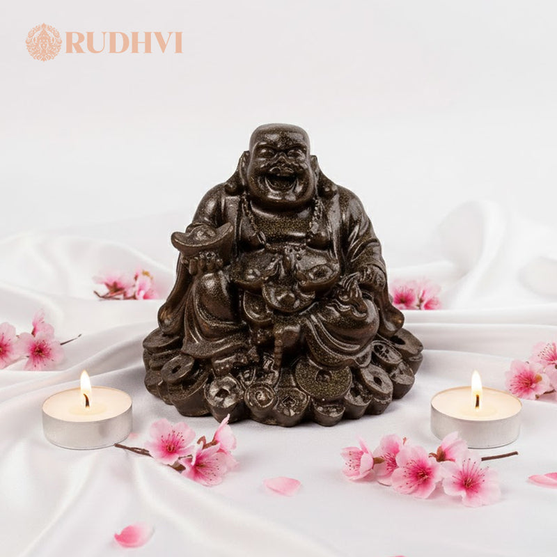 Pyrite Dust Laughing Buddha – Wealth, Happiness & Good Luck Idol | Rudhvi