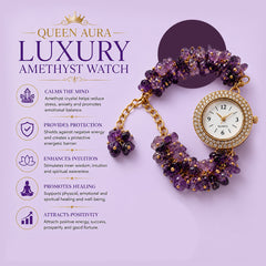 Queen Aura Luxury Amethyst Crystal Watch for Women