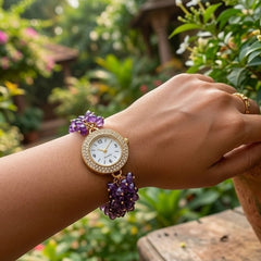 Queen Aura Luxury Amethyst Crystal Watch for Women