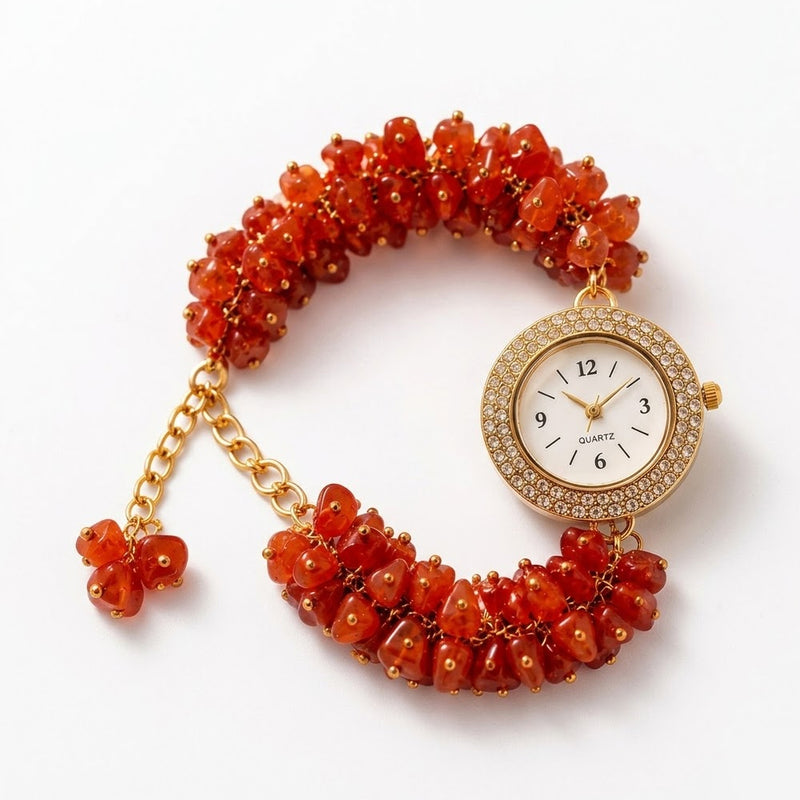 Luxury Carnelian Energy Watch – Confidence, Success & Feminine Power